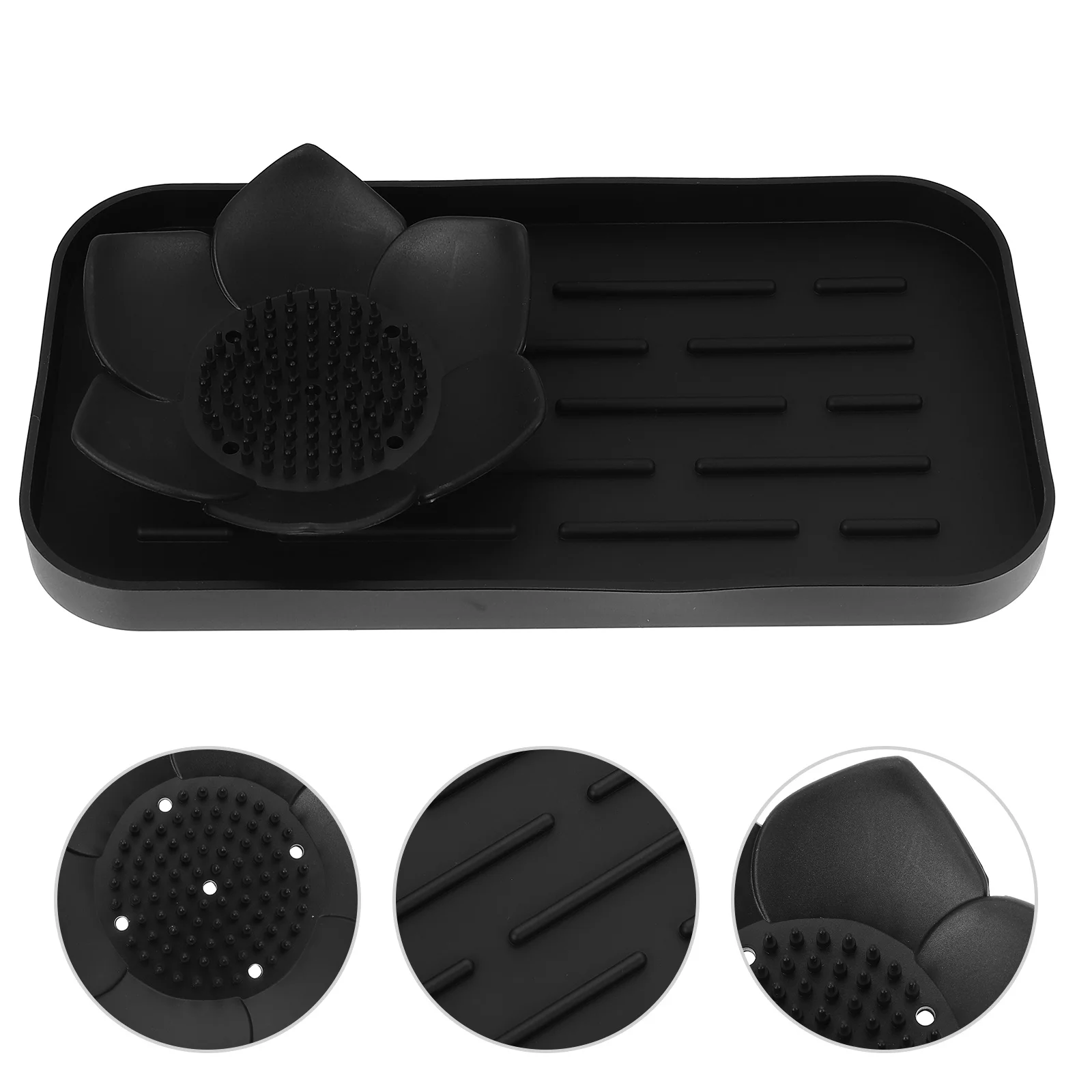 

1Set Silicone Soap Holder Draining Tray Creative Soap Box for Bathroom Kitchen Shower Room Home Supplies Home Supplies