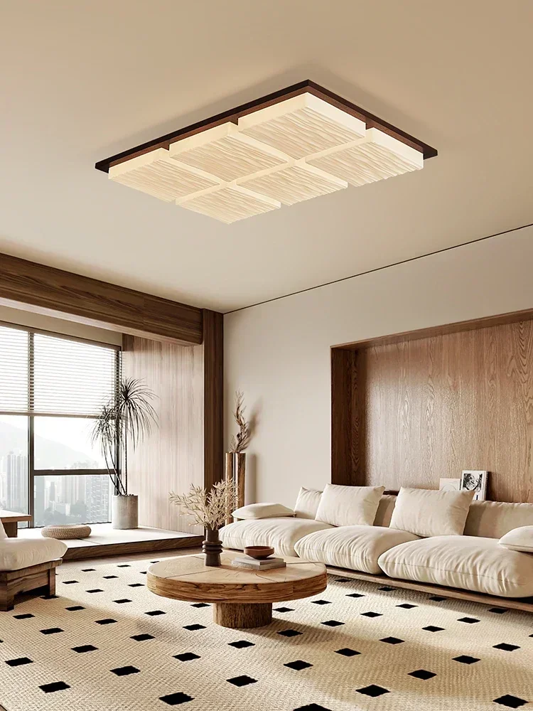 

Living room log cream wind new Chinese full spectrum eye protection hall ceiling light