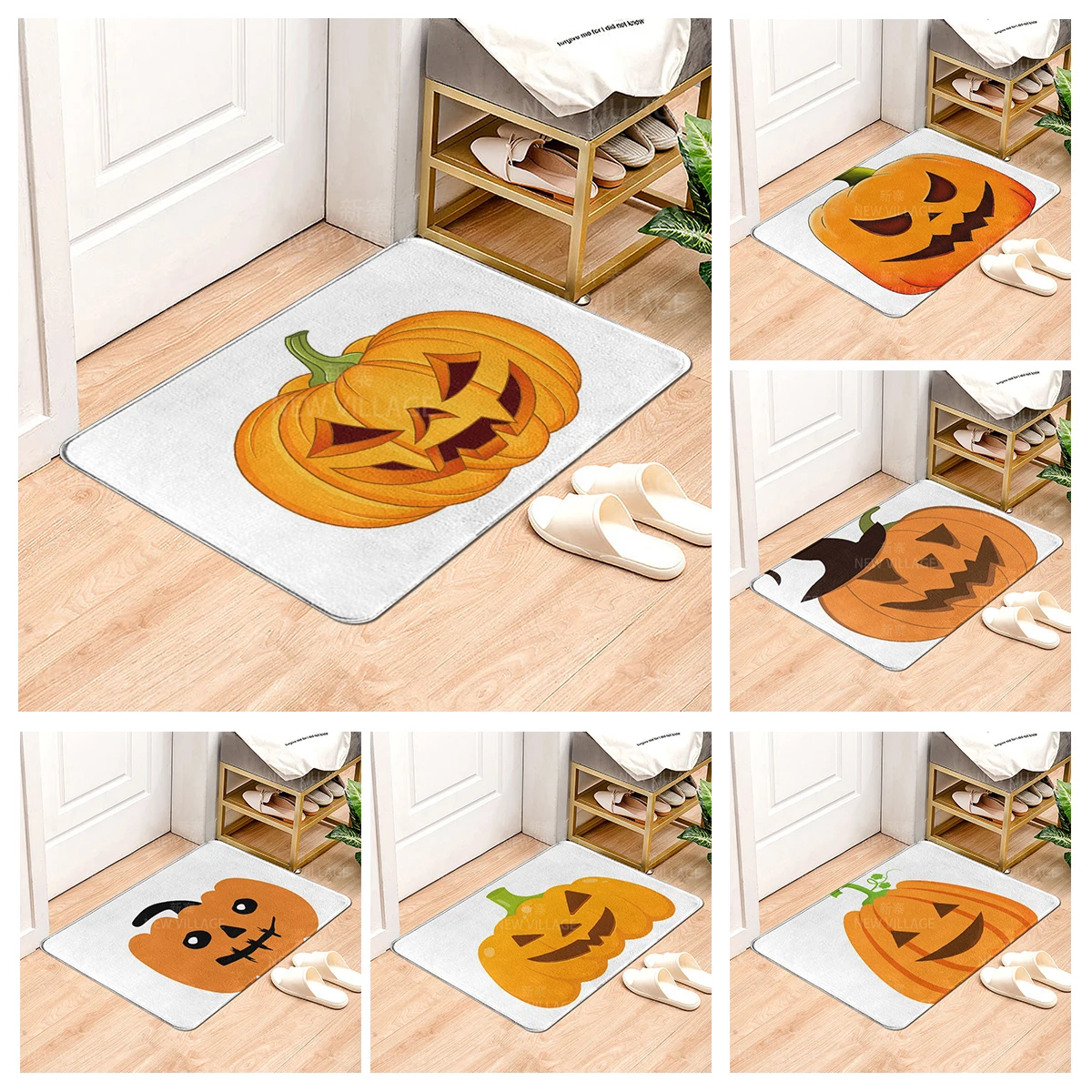 House entrance carpet Home door mat Living Room Bath Foot bathroom non-slip water absorption rugs bath Halloween Autumn Pumpkin