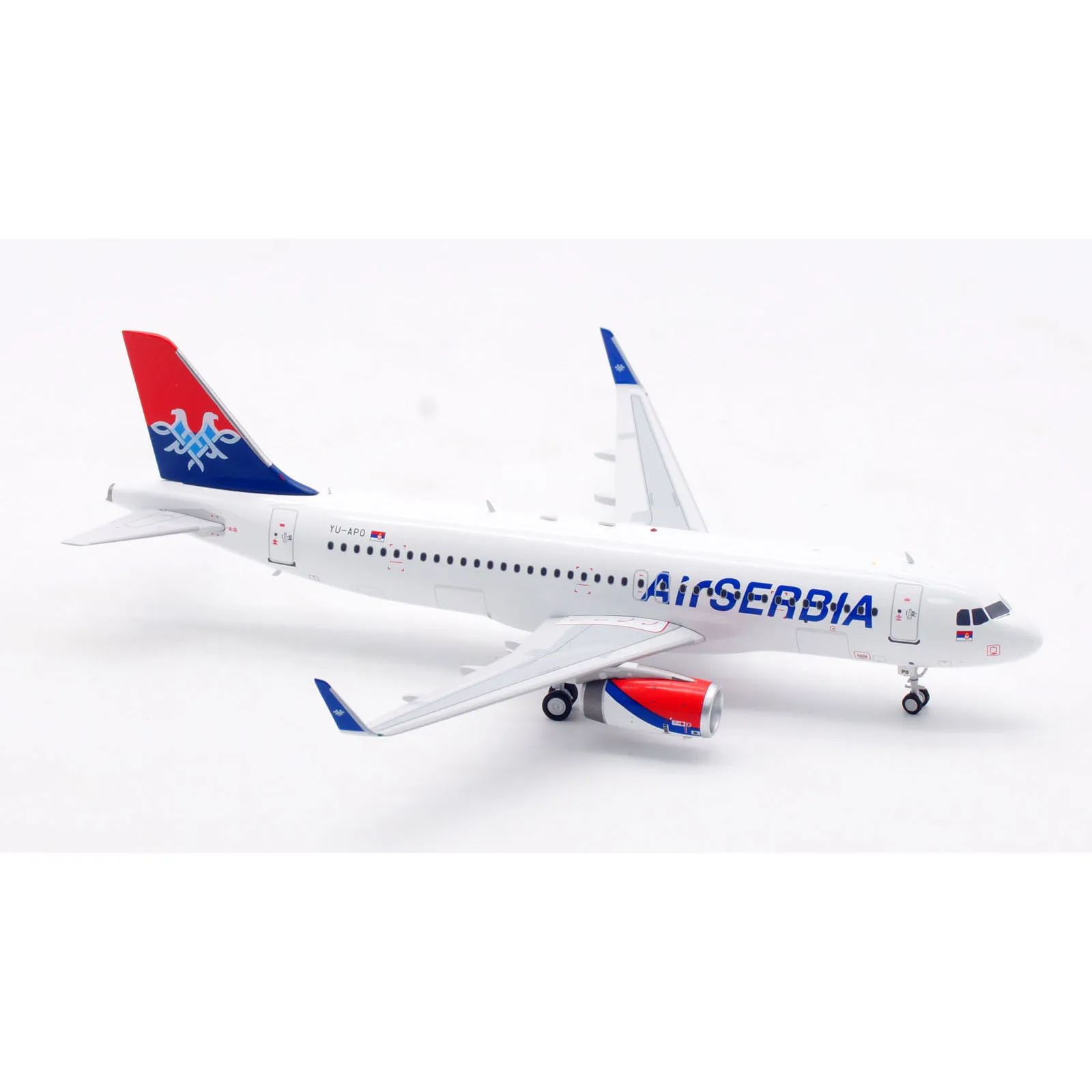 IF320JU0924 Alloy Collectible Plane Gift INFLIGHT 1:200 Air Serbia Airbus A320-200 Diecast Aircraft Jet Model YU-APO With Stand