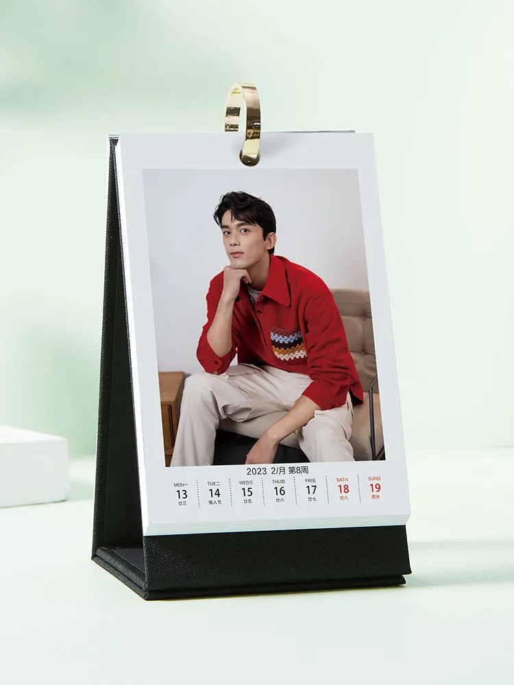 2023 Wu Lei Weekly Calendar Creative Desk Calendar Stylish, Simple, Small, Fresh Desktop Ring Buckle Set Table Gift