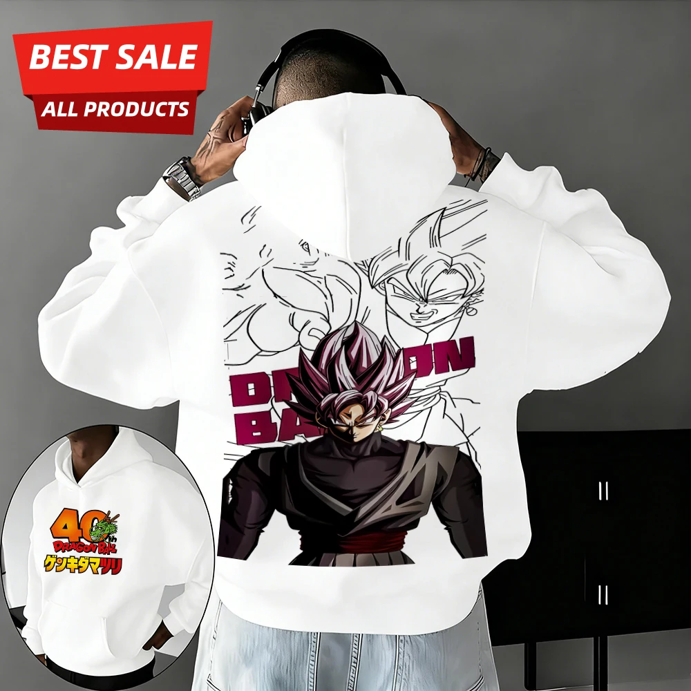 Sudadera con Capucha Estampada de Anime de Dragon Ball, 40 Aniversario, Zamasu, 100% Algodón, Talla Extra, Ropa Casual de Calle Unisex, Otoño/Invierno 2026
