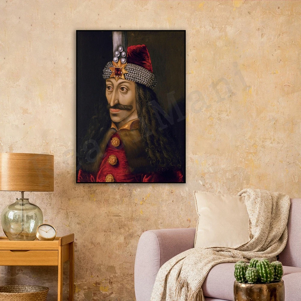 Prince Vlad Tepes of Wallachia – Dracula portrait, medieval piercer, vampire print, poster