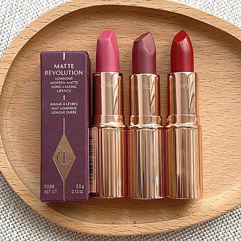 CT Luxury Diamond Metal Glitter Rotary Lipstick Waterproof Durable Matte Powder Beauty Blush Wand Natural Color Advanced Makeup