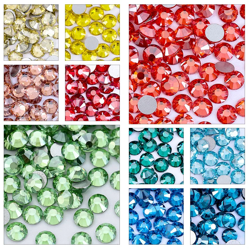 SS6-SS30 Luster Color High Quality Glass Rhinestones Crystal Flatback Stones For DIY Crafts Decorations Nail Art Accessories