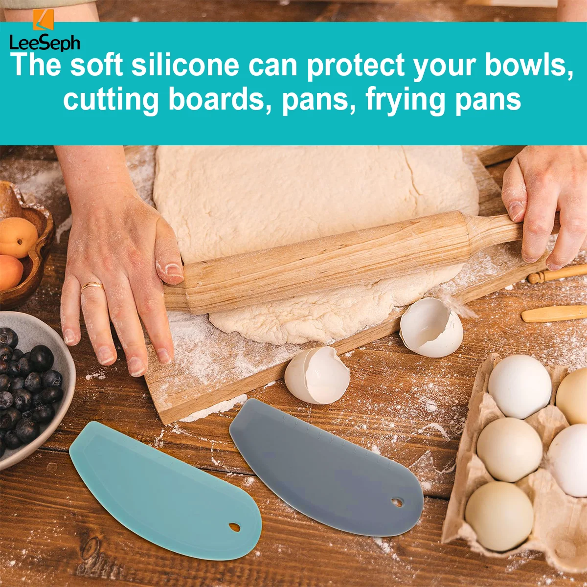 Grattoir à pâte en Silicone, grattoir à bol, outil de coupe de pâtisserie de cuisine polyvalent Flexible, coupe-pâte pour gâteau de pâte à pain