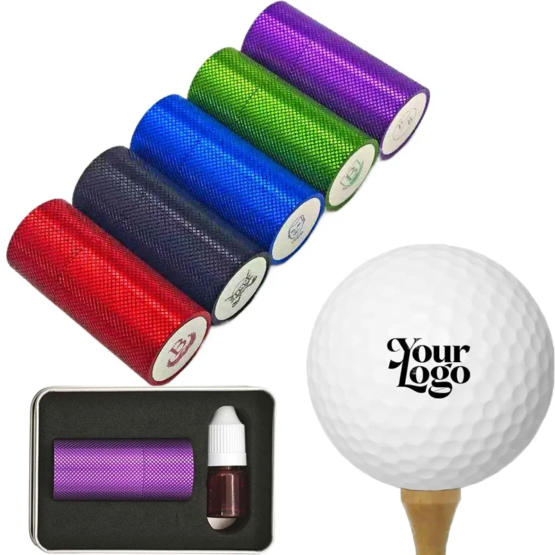 Custom Medium Knurled Metal Golf Stamp Waterproof Personalized Name Seal Marker for Books Daily Supplies Identification Use