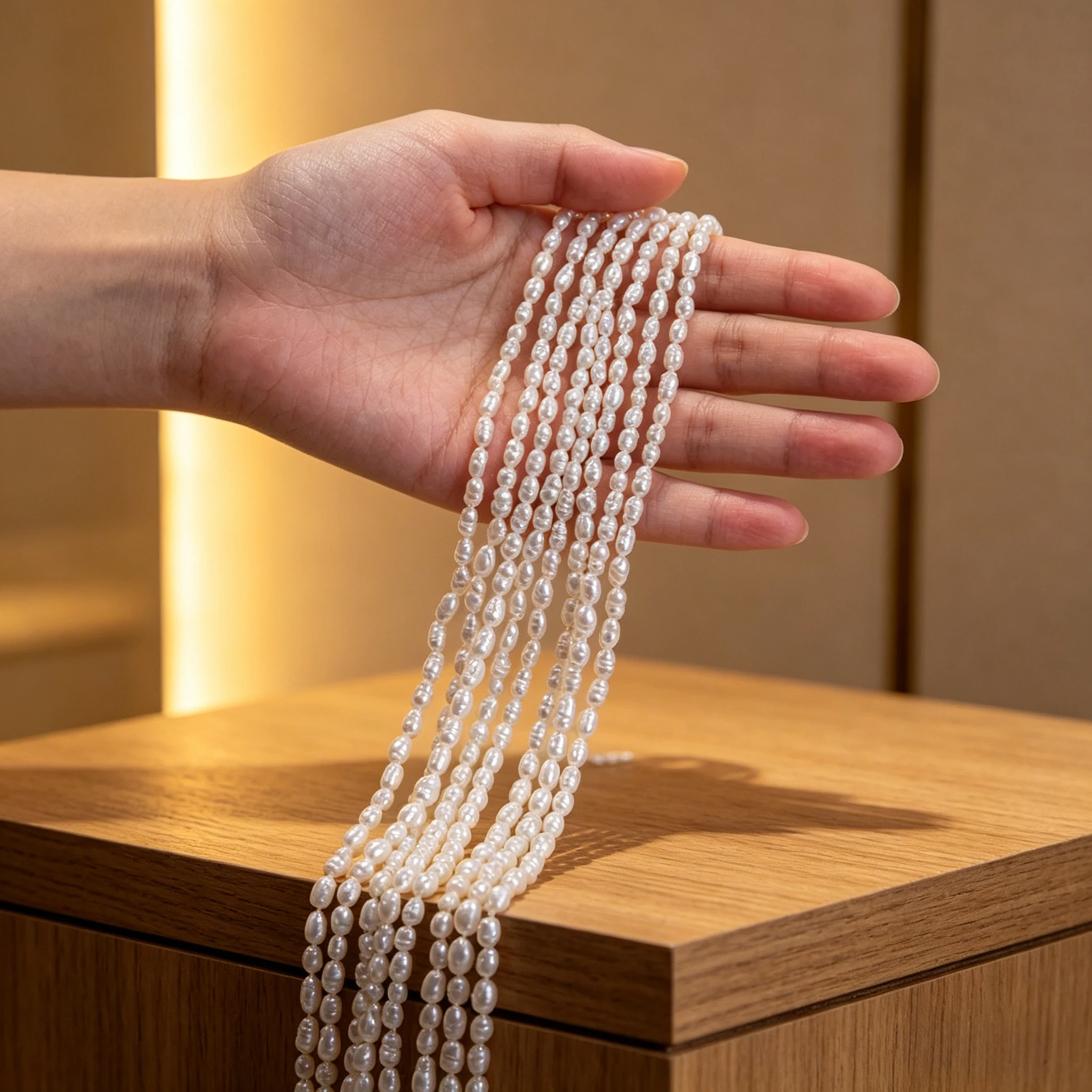 

3-4mm Threaded Natural Freshwater Pearl Rice White Bead Jewelry Make DIY Necklace Bracelet Women Wedding Factory Wholesale Gift