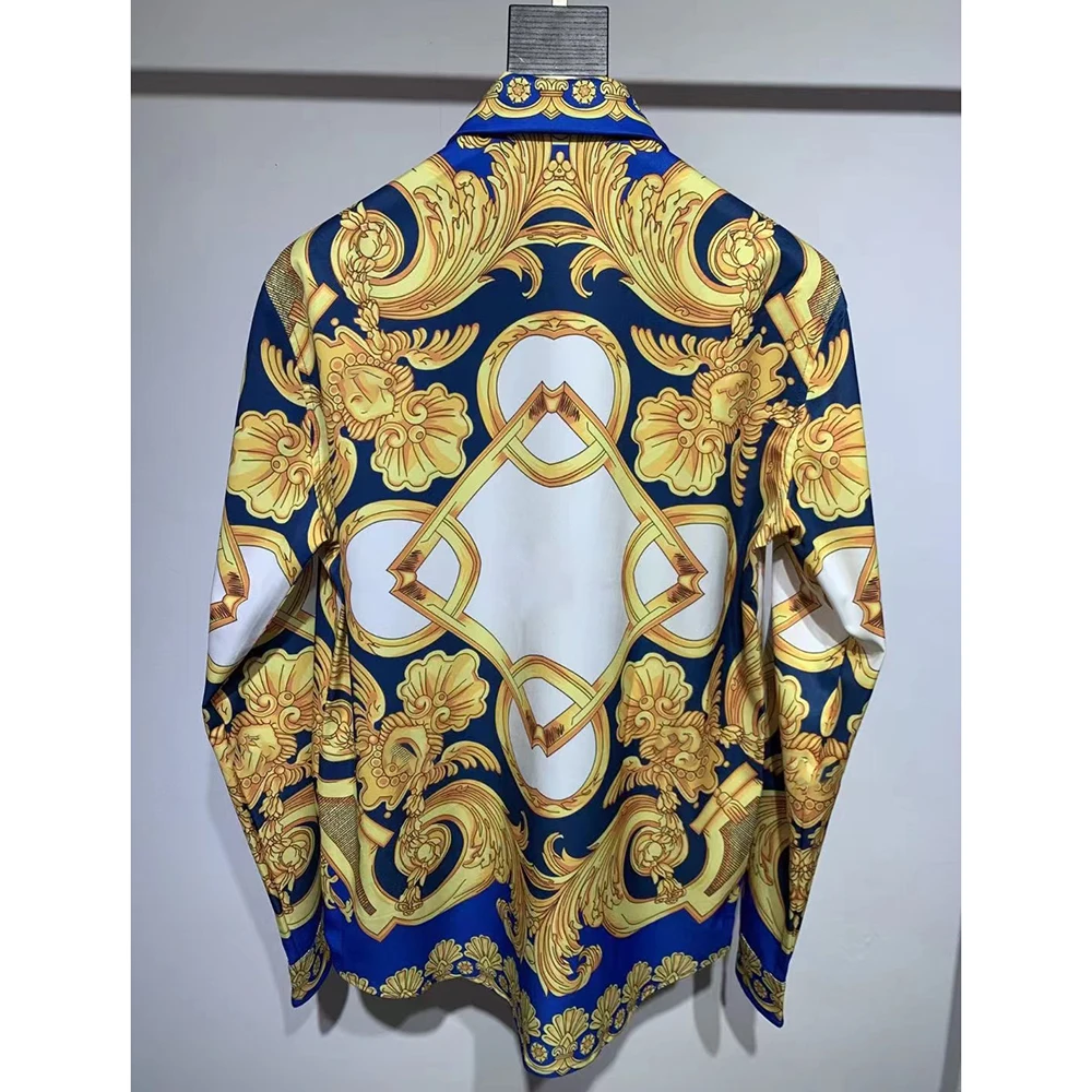 Luxury Royal Court Baroque Digital Printing shirt Men\'s Casual Long Sleeve Shirt European and American Fashion Spring 2024