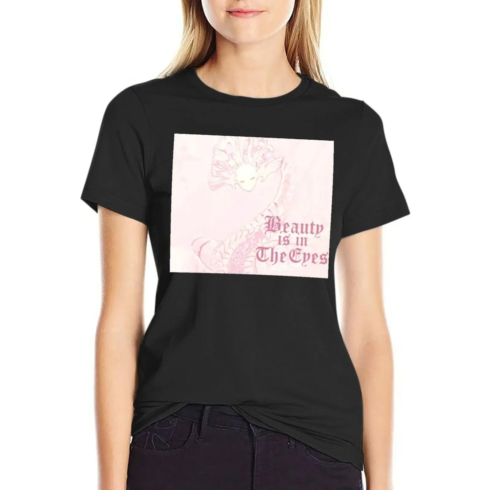 

Beauty is in The Eyes T-Shirt female kawaii clothes animal print summer top workout shirts for Women