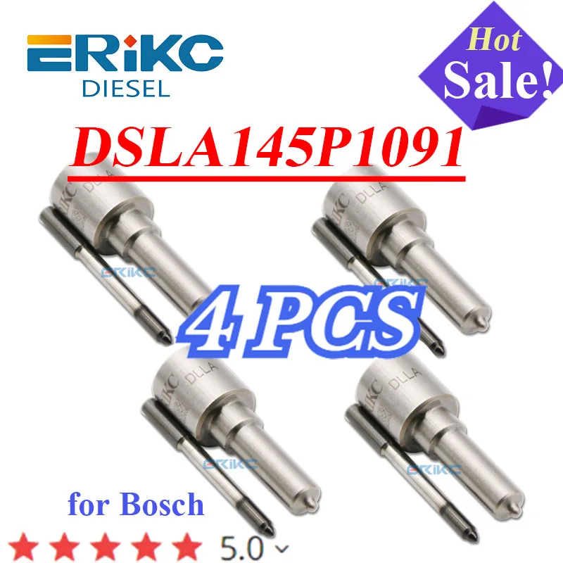 4PC DSLA145P1091 0433175318 Common Rail Injectors Nozzle DSLA 145 P 1091 Auto Spare Part for Bosch 0445110087 0986435079