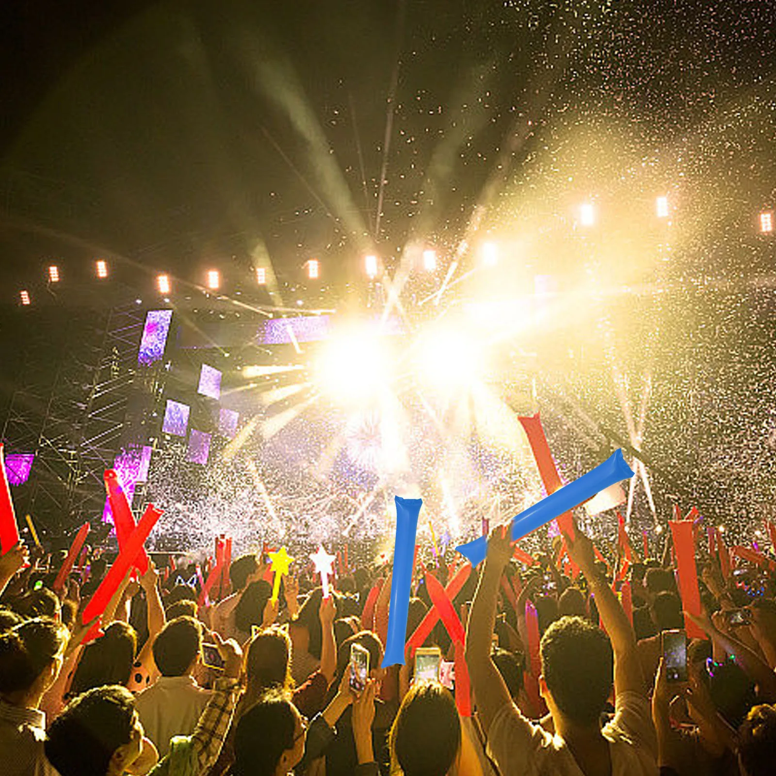 

40pcs Inflatable Yellow Thick Reusable Party Sports Event Favors Concert Clappers Noisemakers Festival