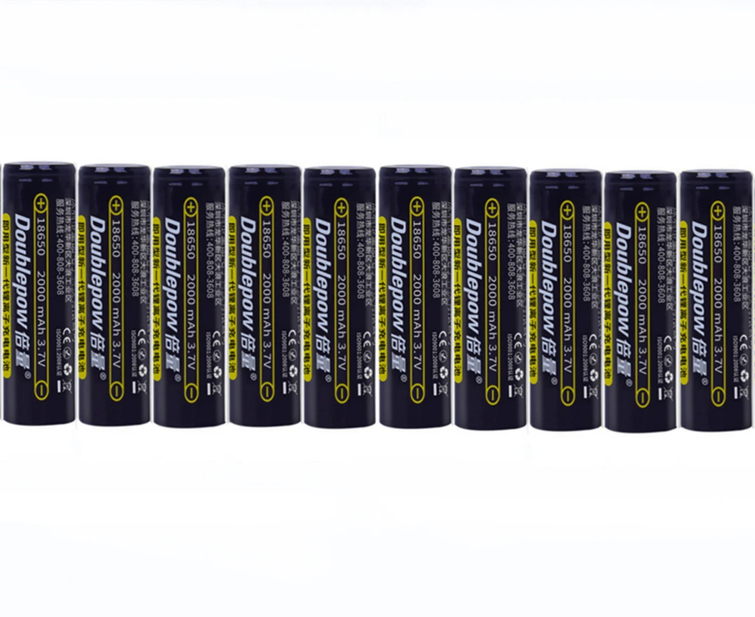 

10pcs/lot New 18650 lithium ion rechargeable battery 3.7v 2000mAh 18650 flashlight rechargeable battery