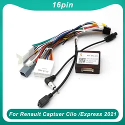 16 Pin Canbus box Adaptor RP5-RN-101 For Renault Captuer Clio /Express 2021 With Wiring Harness Cable Android Car Radio