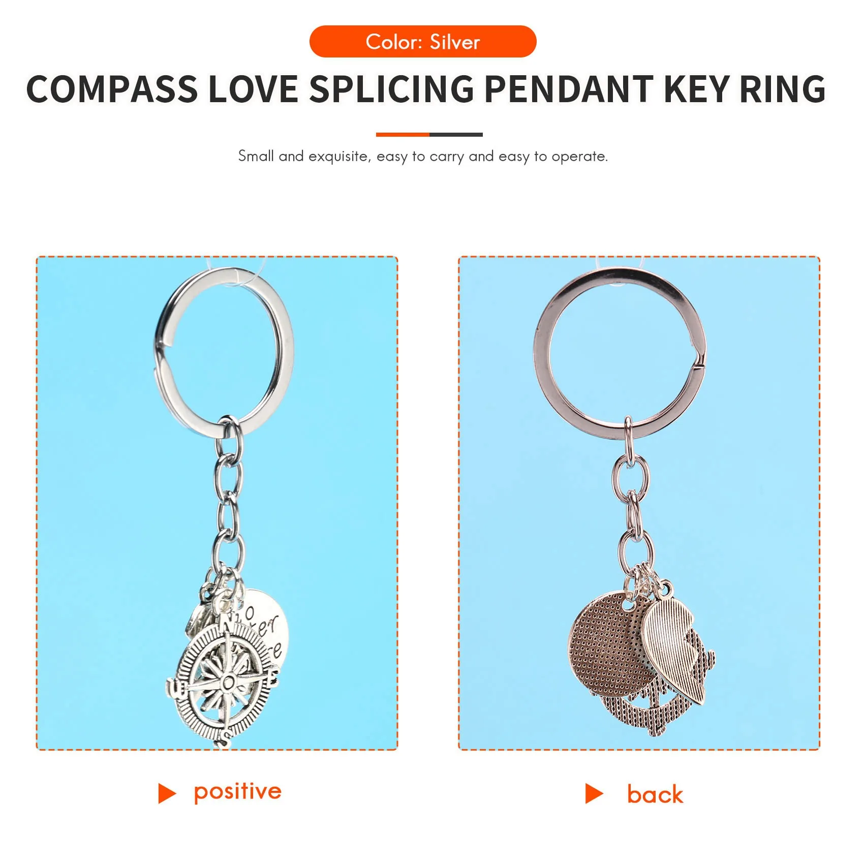 N93R BBF Best Friends Keychains Friendship Love Gift Keyrings For Women (2Pcs)