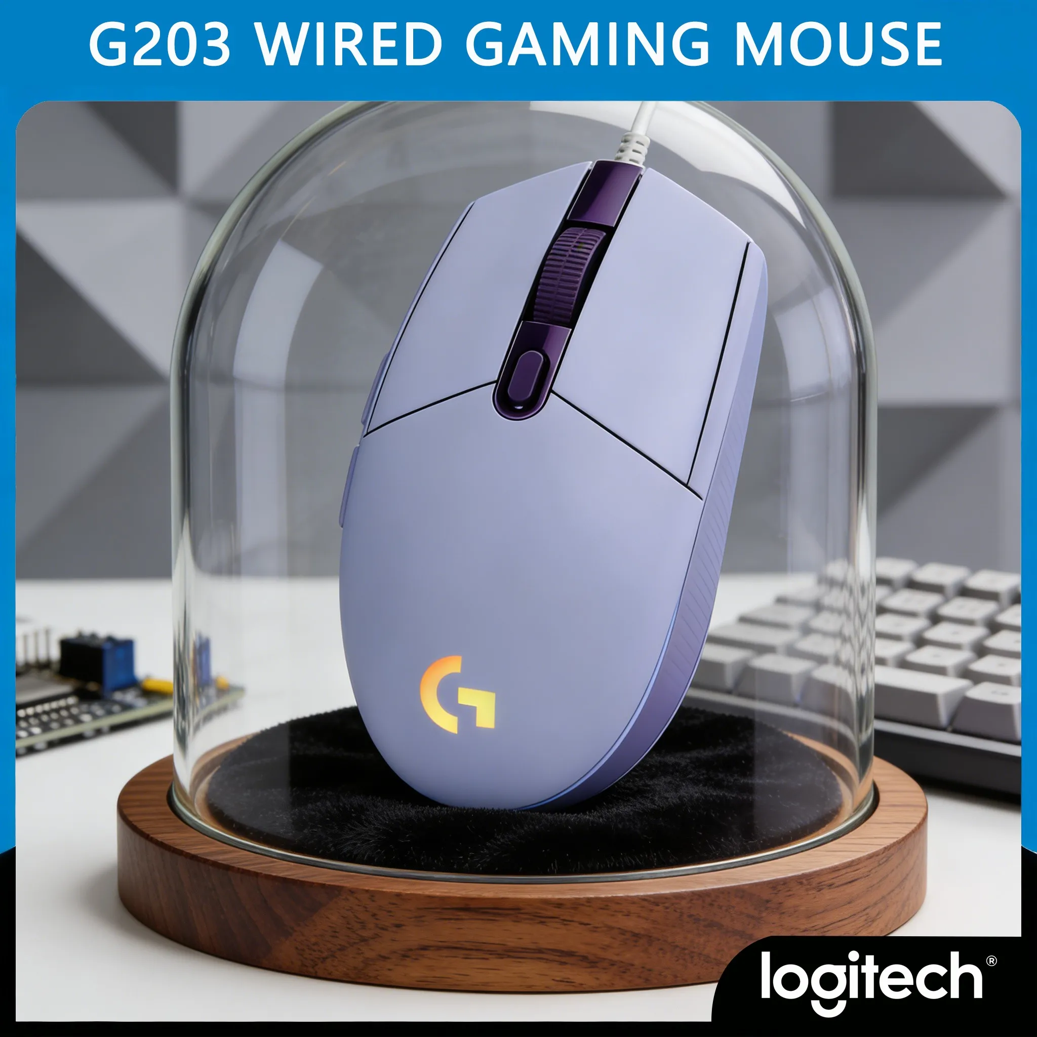 

Проводная игровая мышь G203: прочная конструкция, легкий вес для комфортного захвата