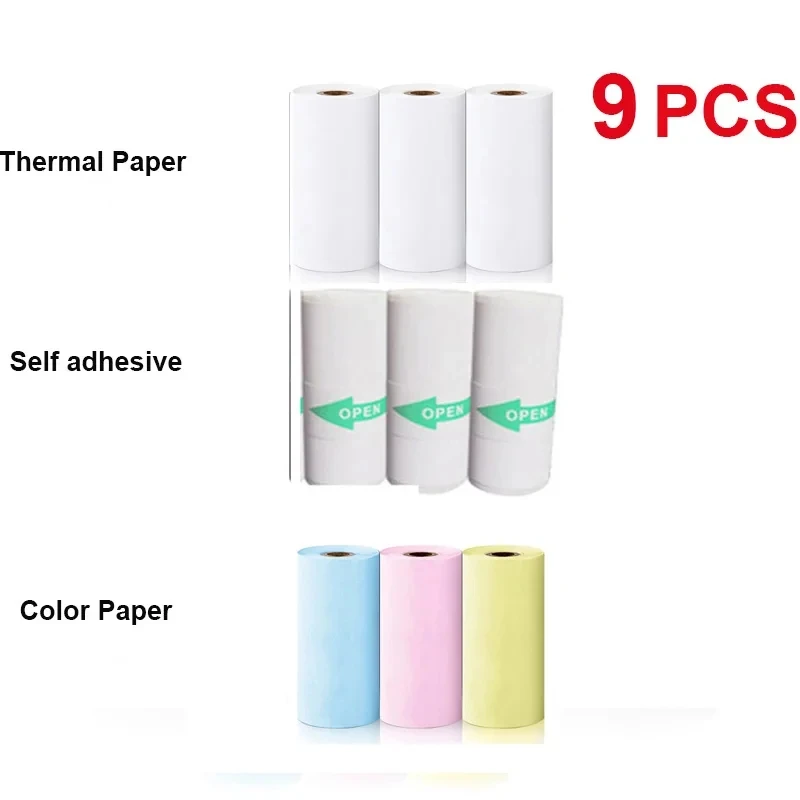 Papel térmico autoadhesivo para cámara de impresión, rollos de 57MM, papel fotográfico para Mini impresora instantánea para niños