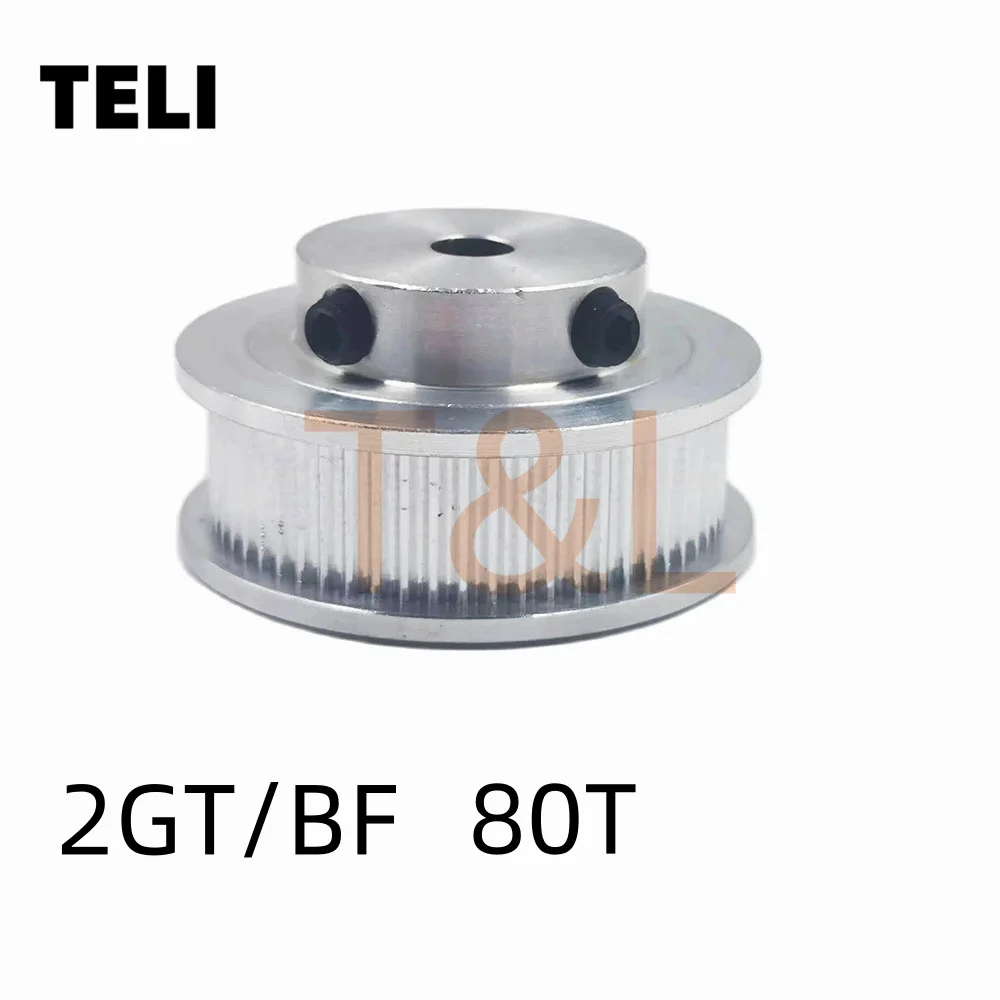 

HTD 2GT BF 80Tooth Timing Pulley Bore 4/5/6/6.35/7/8/10/12/14mm Synchronous Wheel For Band Width 6.10.15mm 3D Printer 2GT Gears