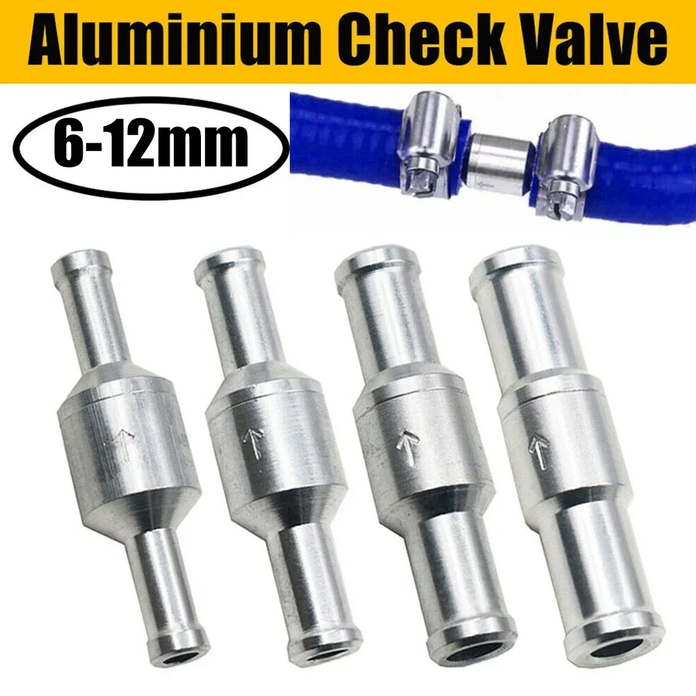 

1Pcs 6mm-12mm Non-return Valve Chrome One-way Non-return Check Valve Aluminum Alloy 6mm/8mm/10mm/12mm For Petrol/Diesel/Fuel