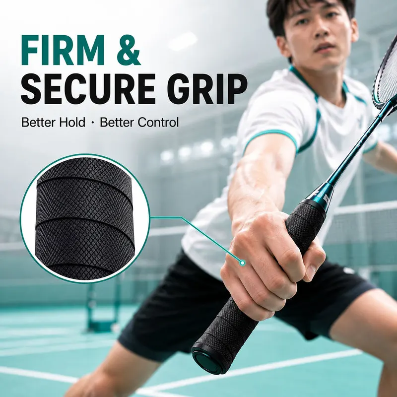 Anti Slip Badminton Grip Tape Racket Handle Overgrip, Wear Resistant Non Slip Grip Tape for Tennis Squash Fishing Rod Handle