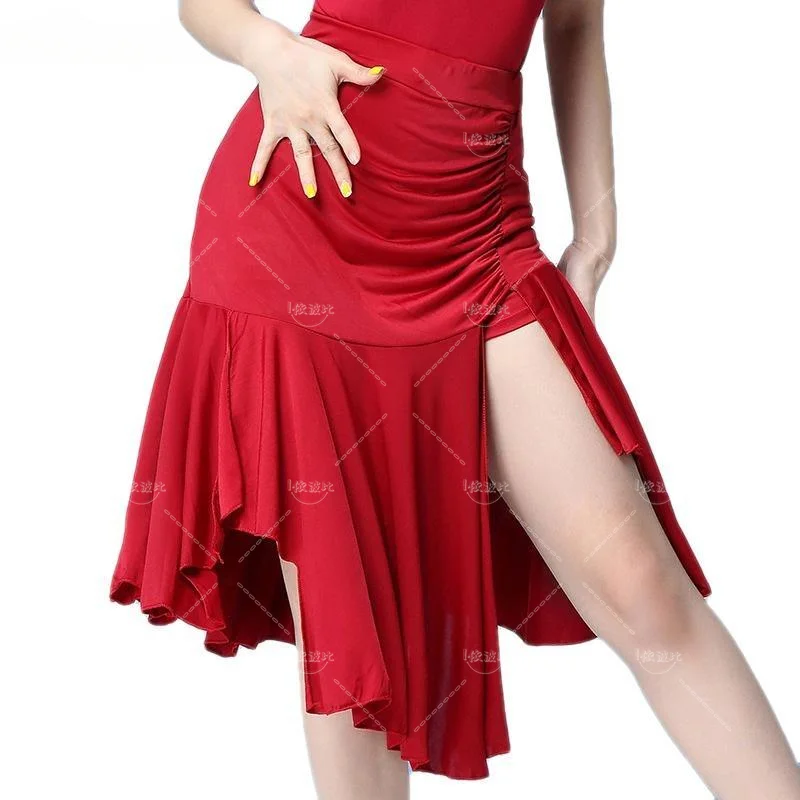 Women's Latin Dance Skirt Training Suit Female Adult Half Tassel Skirt Ballet Samba Tango Salsa Dancewear Lady Sexy Short Skirts