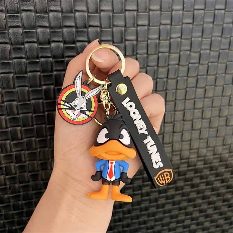 Disney Anime Figure Yosemite Sam Roadrunner Coyote Lola Bunny PVC Doll Keychain Bag Keyring Accessories Kids Toys Birthday Gifts