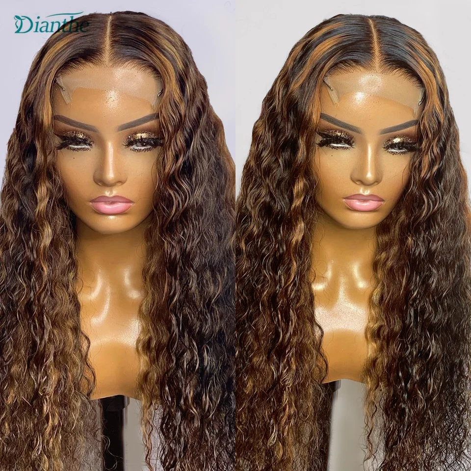 Perruque Lace Closure Wig 5x5 transparente – Dianthe, perruque Lace Front Wig ondulée pour femmes, perruque Lace Closure Wig 5x5 pre-plucked