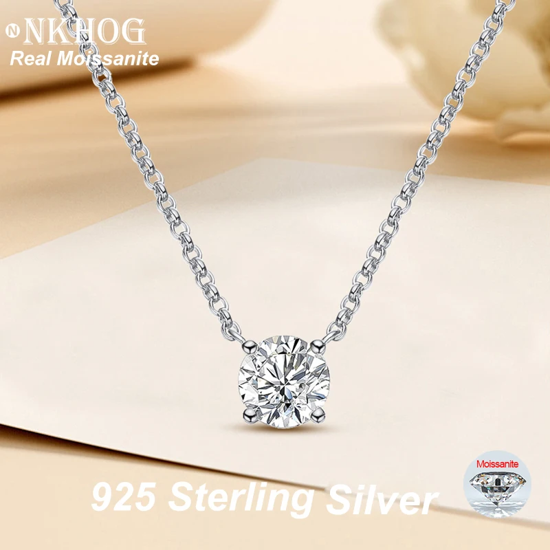 nkhog d color moissanite colar de pingente para mulheres 925 prata esterlina banhado a ouro 18k carat diamante teste de presentes joias 01