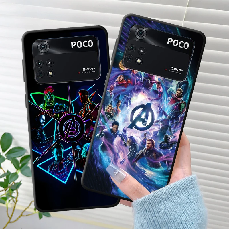 

Чехол с логотипом Marvel Avenger для Xiaomi Poco M3 M4 Pro X4 Pro X5 F3 F7 M5s M7 C40 C50 X3 NFC C75 X7 C71 C51 C61 Черный мягкий телефон