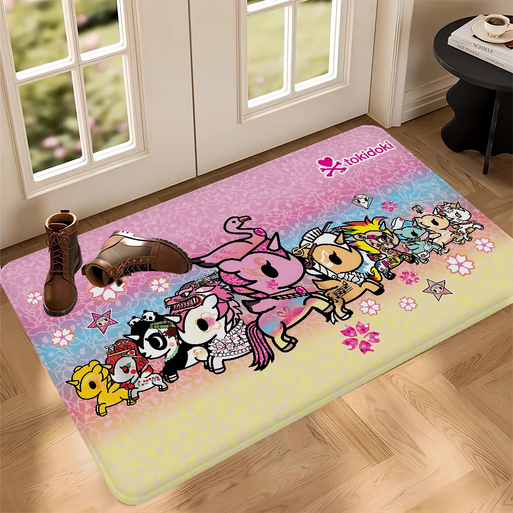 Japan T-Tokidoki Entrance Door Mat Washable Non-Slip Living Room Sofa Chairs Area Mat Kitchen Welcome Doormat