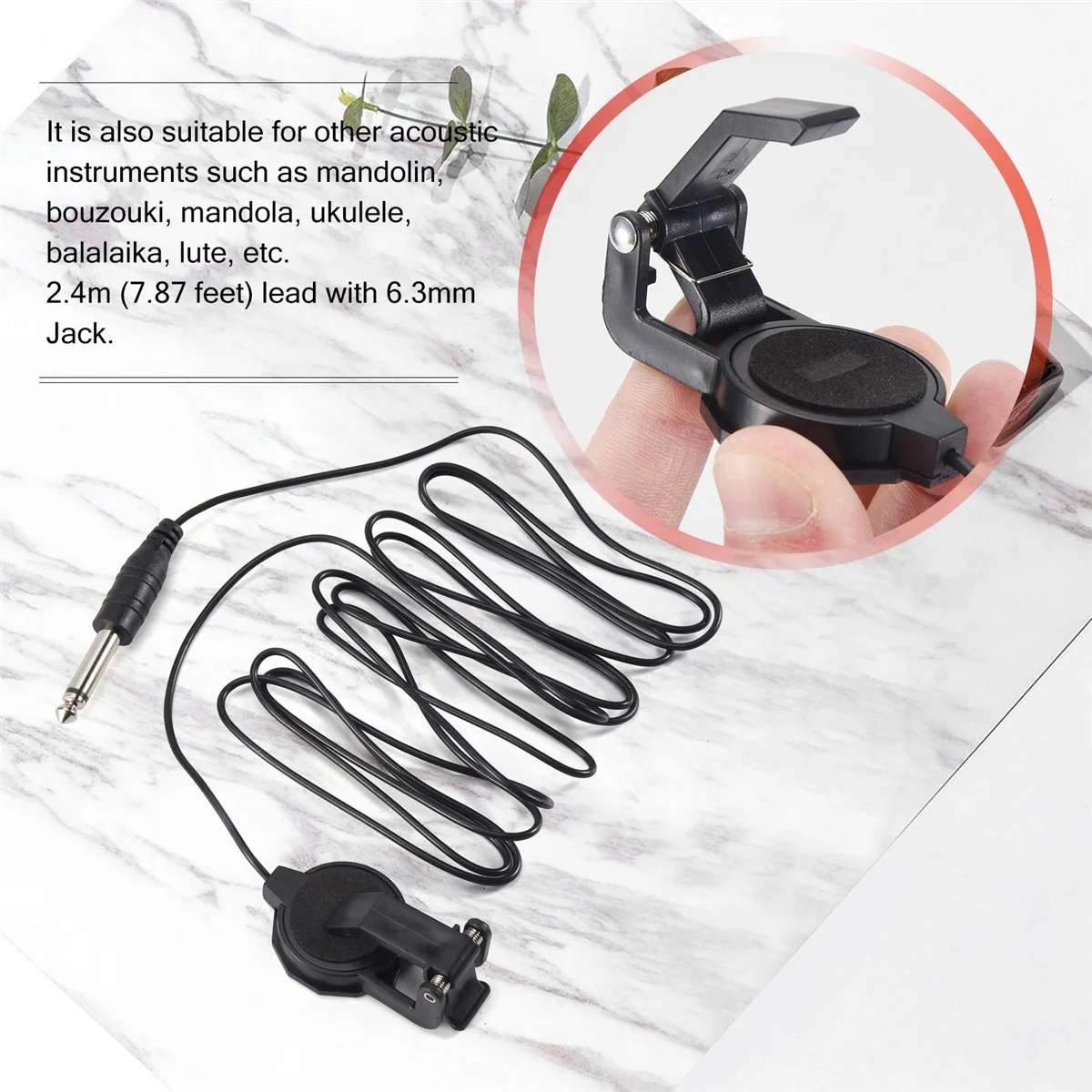 AT77 Звукосниматель с клипсой для акустической гитары Мандолина Бузоуки Скрипка Банджо Укулеле Лютт