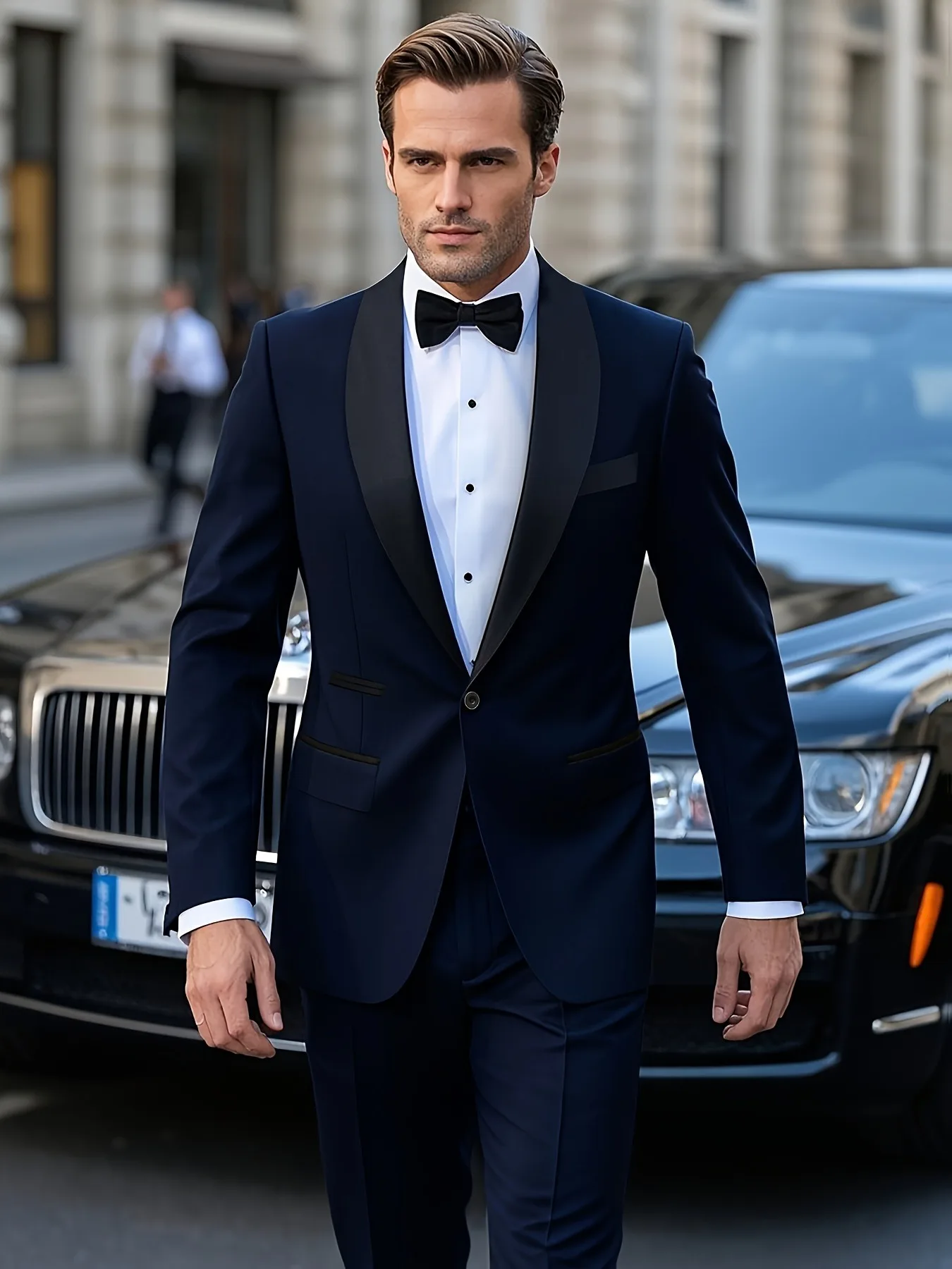 

Men'S Two-Piece Suit Set, Featuring a Jacket And Trousers, Stylish Formal Attire Ideal for Events, Gatherings, And Weddings.