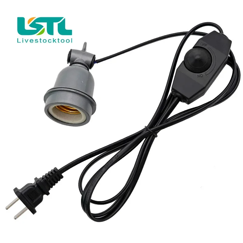 

E27 Pet Reptile Heating Lamp Holder & Power Cord Control Switch Piglet Chicken Brooder Heating Spiral Light Socket