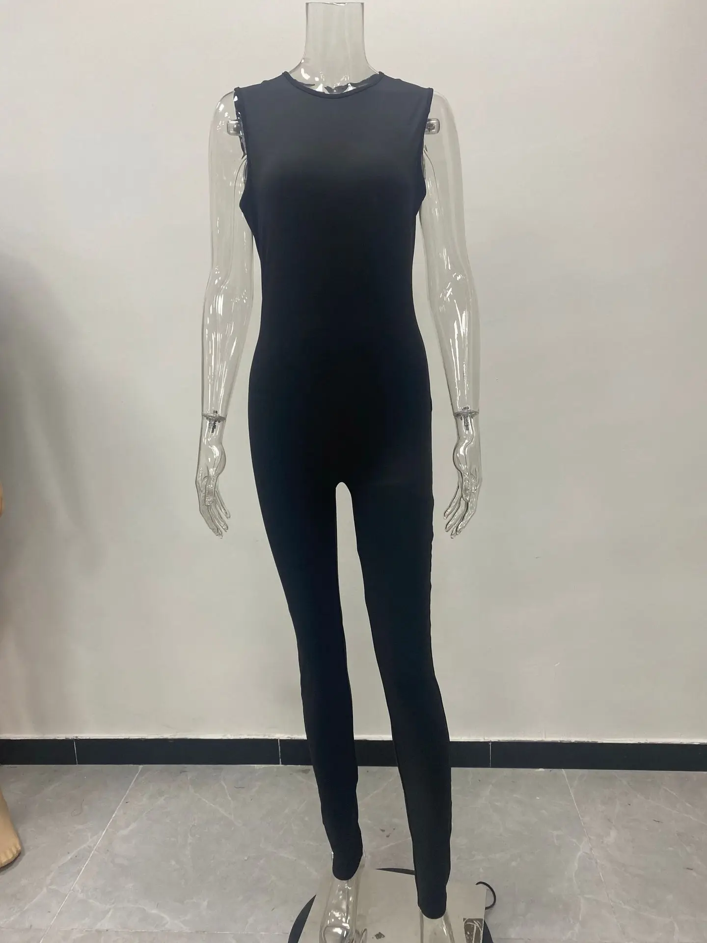 CPSYMYM Weird Puss Fitness Women Skinny Jumpsuit Activewear Bodycon Soft Casual Stretchy Sleeveless Sporty Streetwear Workout Ov