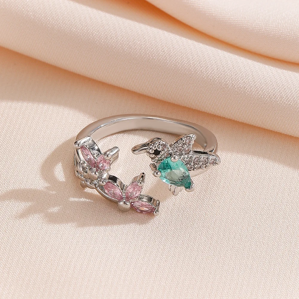 الذهب والفضة زركونيا سحر الكفة أقراط للنساء النحاس مطعمة الماس الطيور سحر الشكل التبعي #3