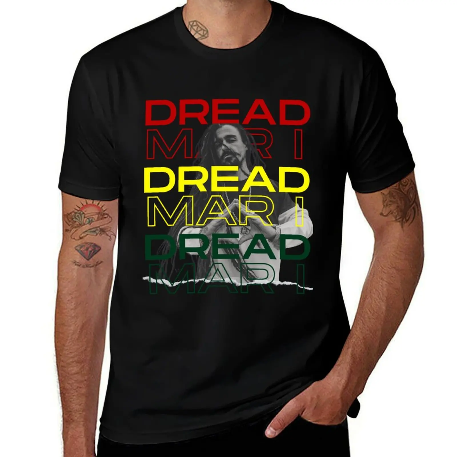 Dread Mar I - Reggae Music T-Shirt Anti-Fade Casual Tee Shirt T-Shirt