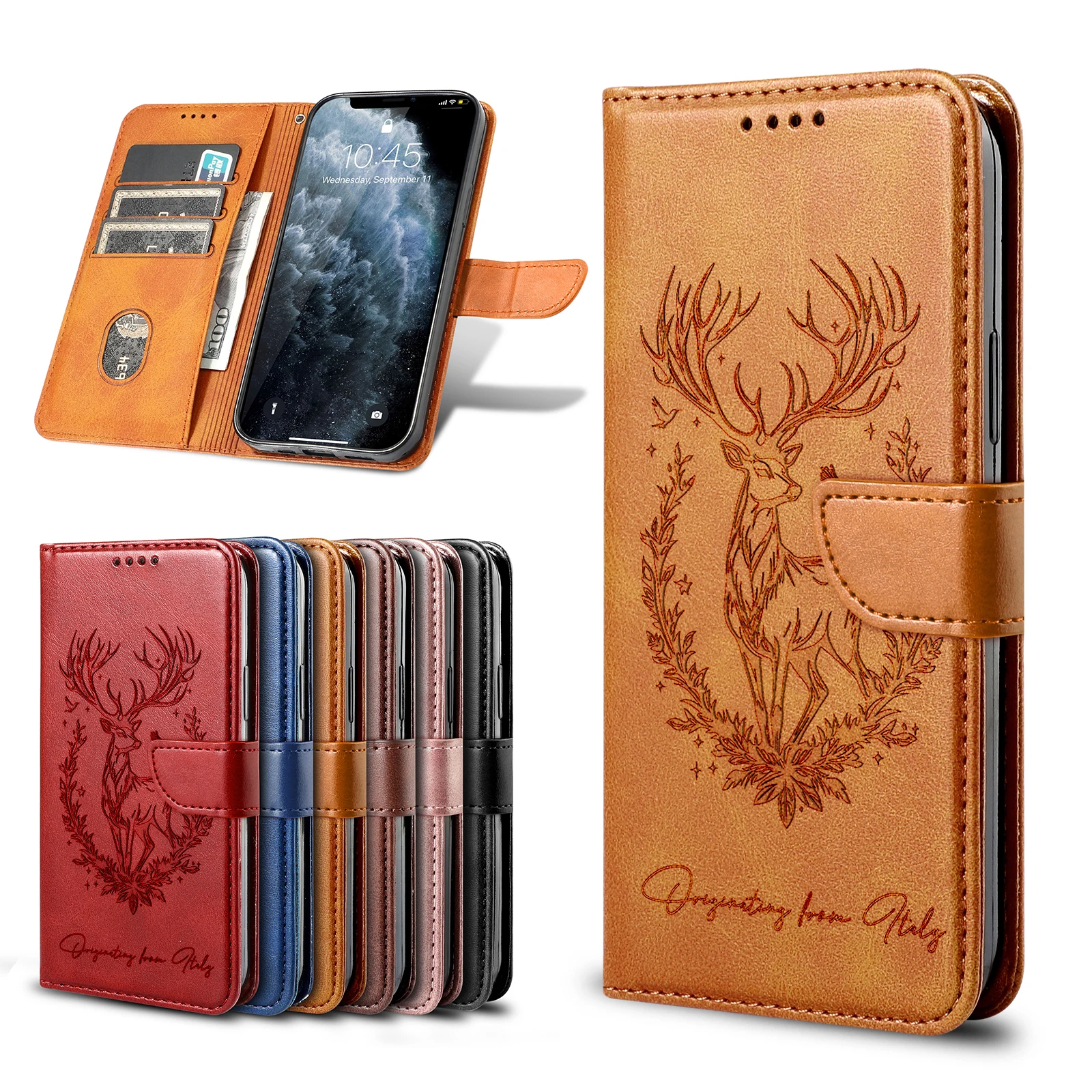 3D Tier Leder Telefon Brieftasche Fall Buch Für Xiaomi 14T 13T 12T 11T 10T 15 14 13 12 11 10 9 A3 A2 Lite Max 3 2 Karte Flip-Cover