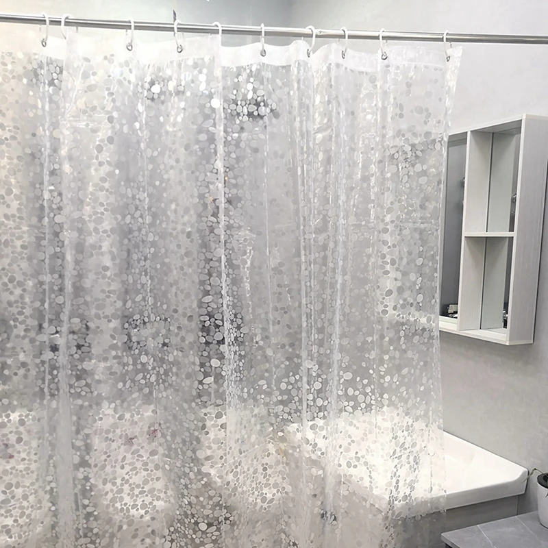 Bathroom Waterproof Curtain Set No Punch Toilet Shower Bathroom Dry Wet Separation Curtain Partition Curtains 180*180cm