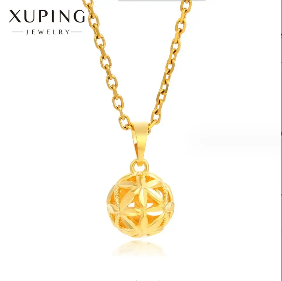 

1PC Yellow Gold Fashion Jewelry For Women Gold Color 10MM Ball Pendant Necklace Earrings Jewelry Party Gift F1753