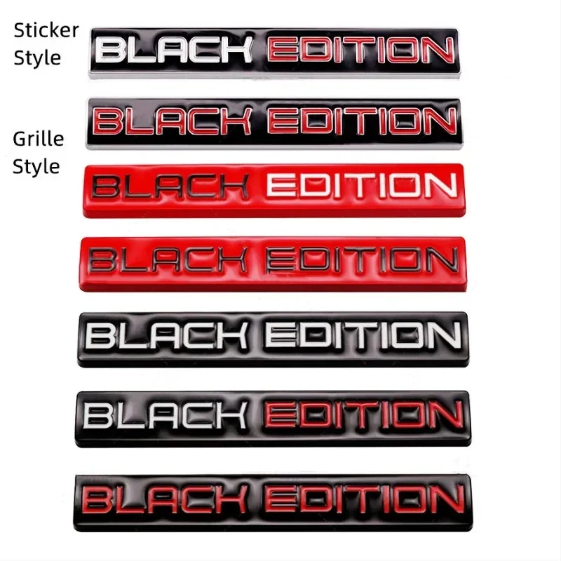 3D Metal BLACK EDITION Logo Car Rear Trunk Front Grille Emblem Badge Stickers For Toyota Honda Lexus Suzuki KIA Hyundai Audi - view 3