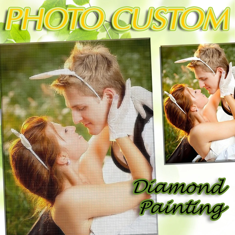 

Photo Custom Diamond Painting Diy Full Square Round Dril Kits 5D Diamond Mosaic Wedding Gift Cross Stitch Wall Picture Decor
