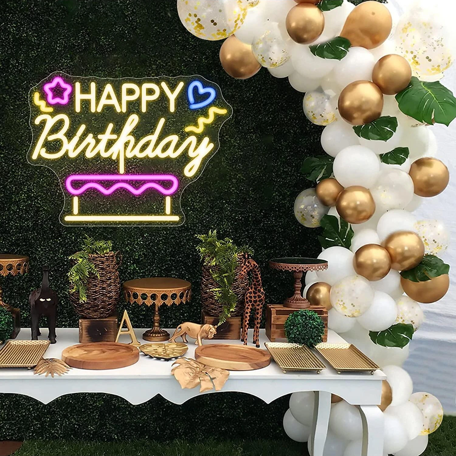 2025 Happy Birthday Neon Sign LED Neon Light Sign for Wall Decor USB Powered Dimmable Night Light for Birthday Party Decor Gift