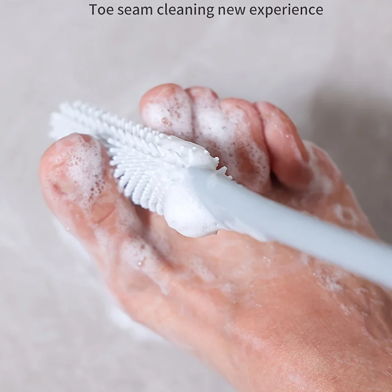 Toe Seam Cleaner, Soft Foot Scrub Brush for Dead Skin and Exfoliation, Foot File Scrubber, Toe Gap Brush