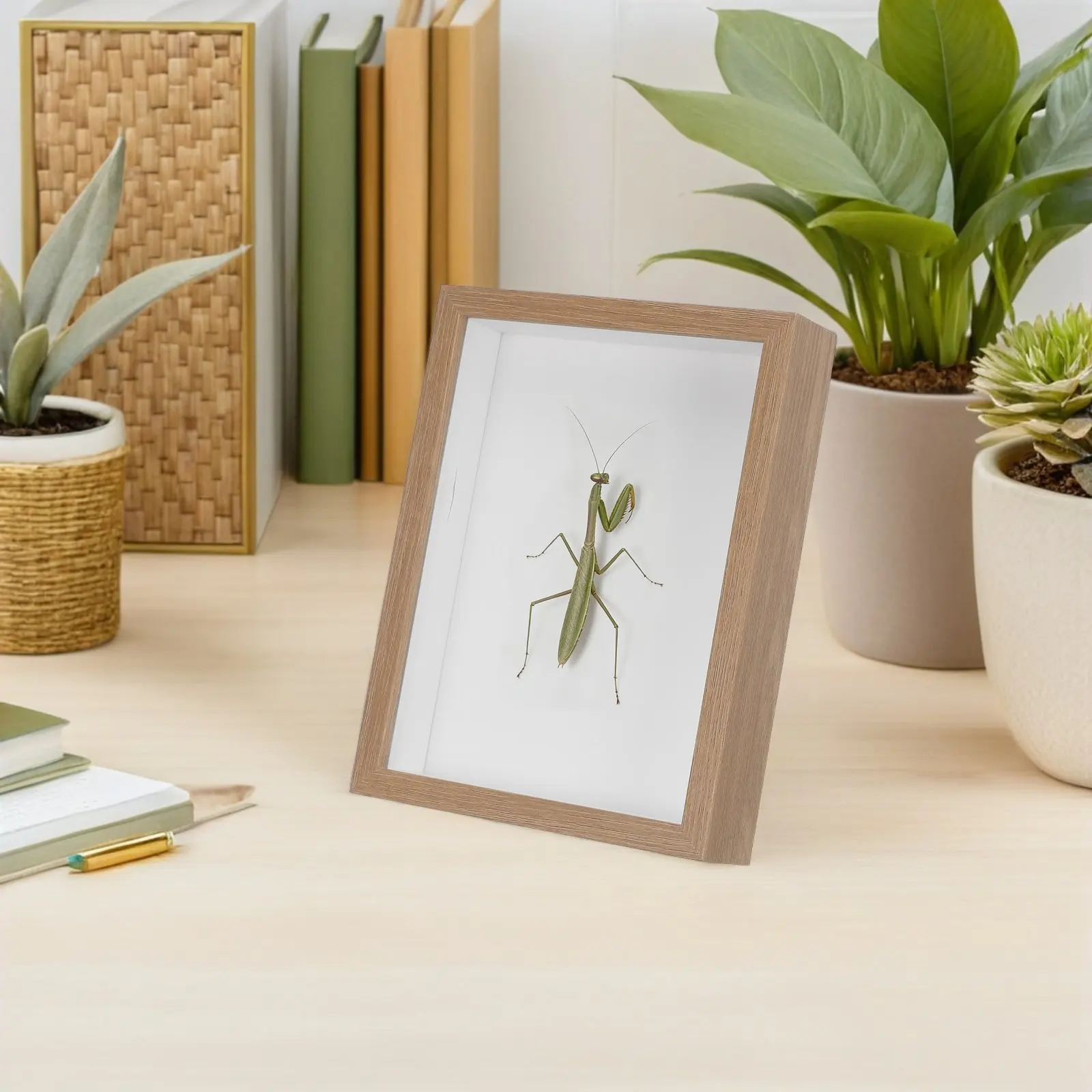 Insect Display Box for Bug Collection – Beige Specimen Storage Case, Entomology Shadow Box for Butterflies & Dragonflies