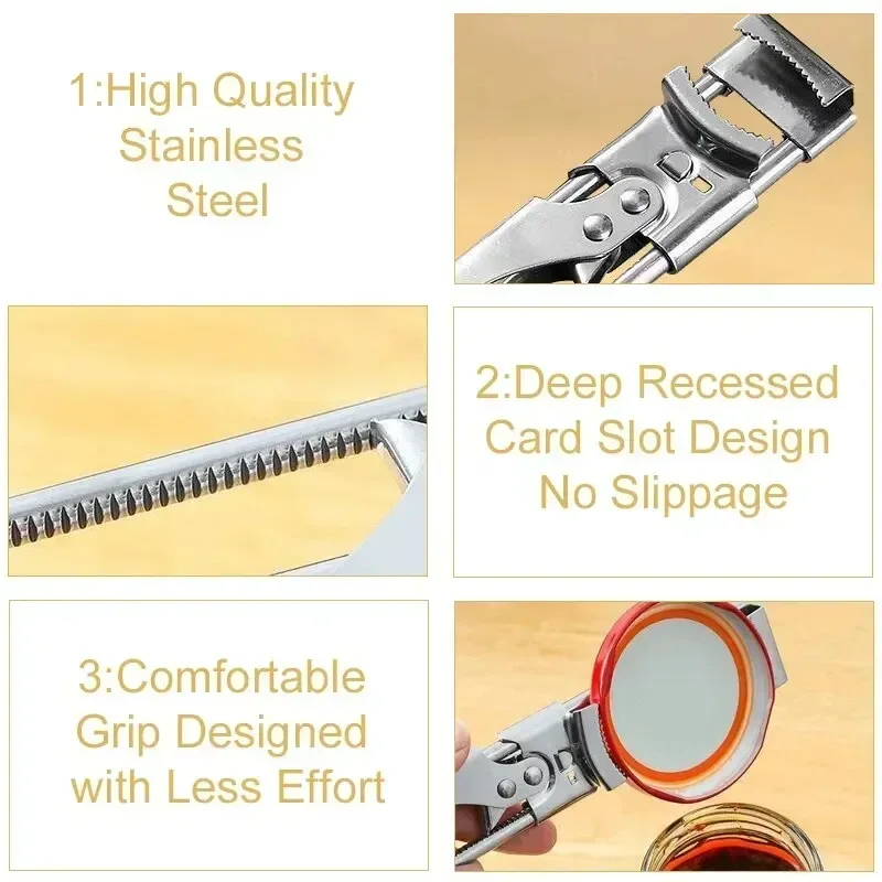 1pcs New Wine Opener  Easy Use Non-slip Stainless Steel Can Opener Adjustable Bottle Opener for Kitchen Accessories image 3