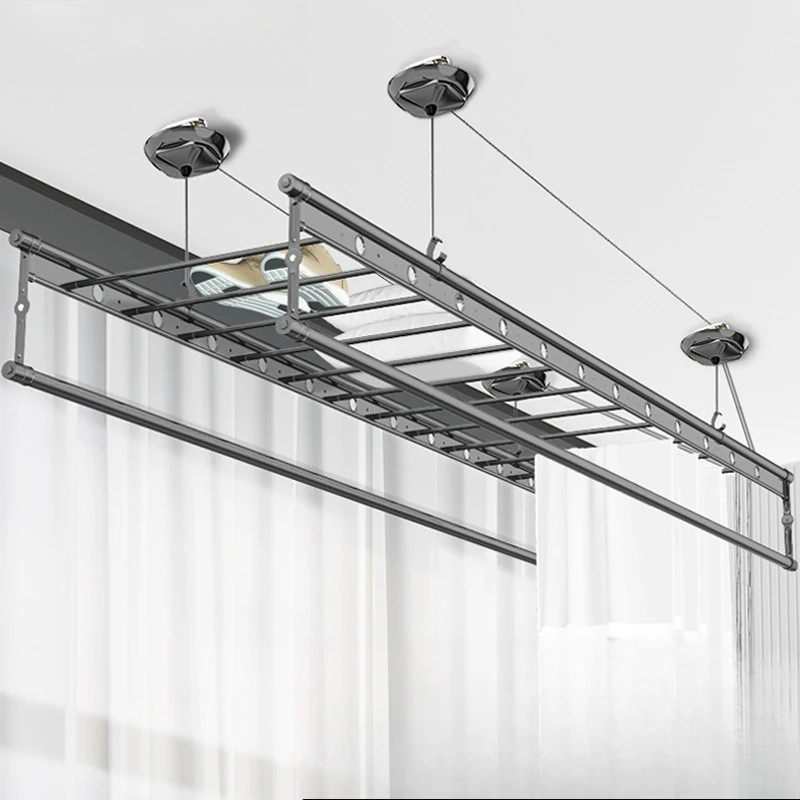 

Lifting drying rack, four rods, hand-cranked household indoor drying rod, balcony top installation manual