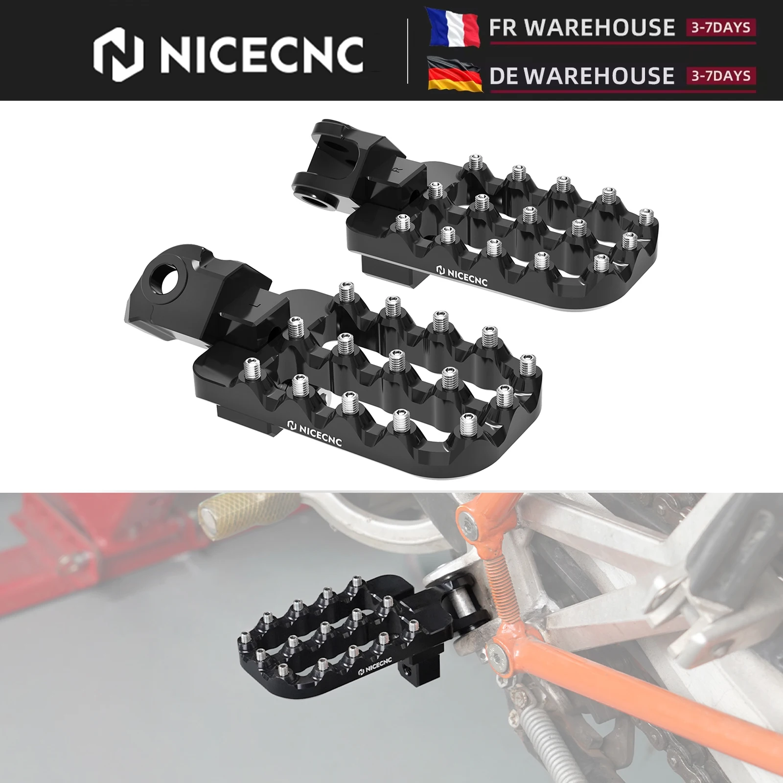 (Stock UE) Repose-pieds inférieurs 20 mm pour Husqvarna NORDEN 901 2022-2025, 690 Enduro R, SMC R, 790, 890 Adventure R, 1290 SAS SAR
