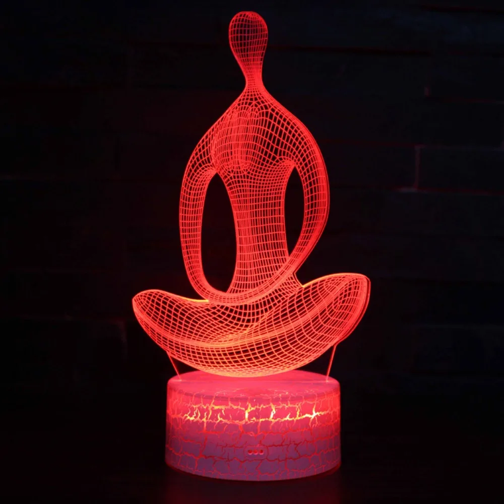 Yoga Meditation Table Lamp Home Bedroom Decoration Color Changing LED Night Lights for Kids Adult Birthday Christmas Gifts