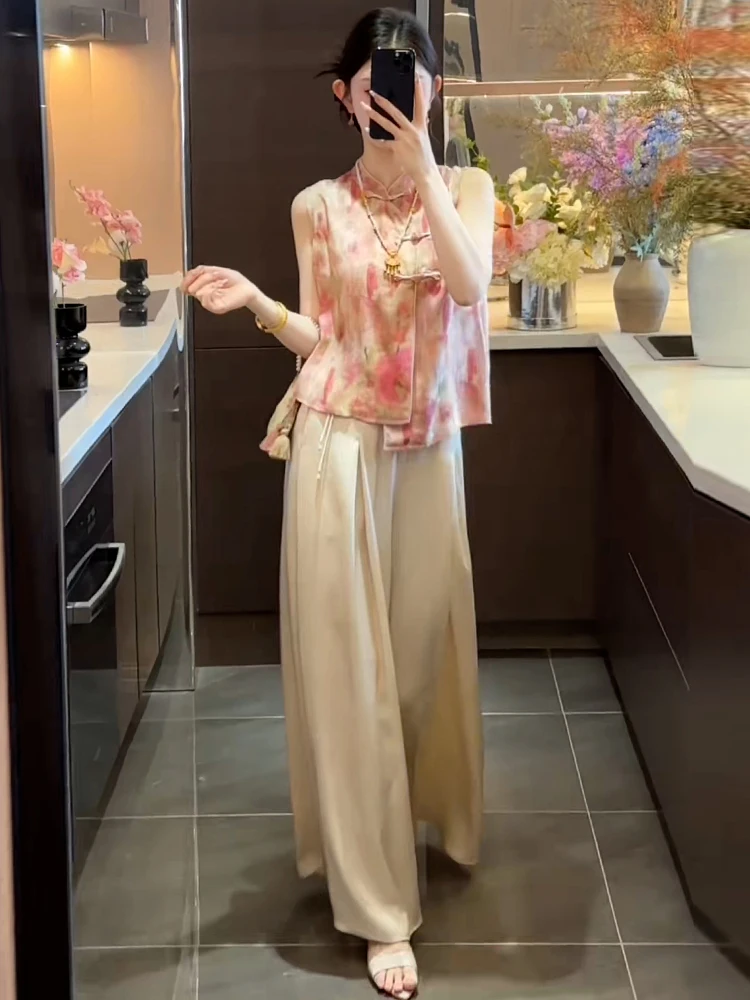 New Chinese Sle ort  Vest Top Summer New Small Size National Sle Print Very Attractive Small irt