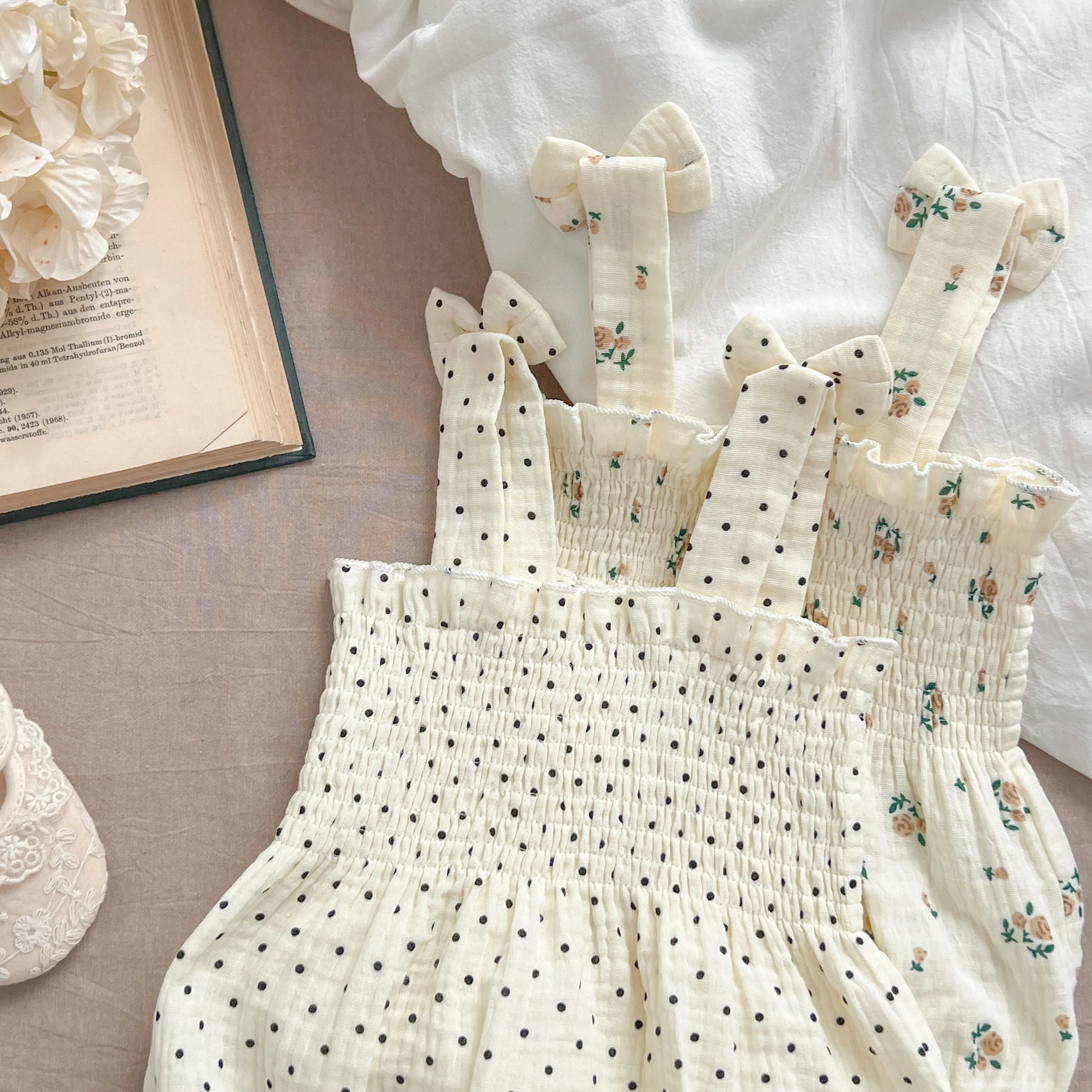 Sommer Outfit Kinder Baby Kleidung Baumwolle Ärmellose Strampler Neugeborene Mädchen Kleidung Kleinkinder Blume Bogen Kinder einteiliges Bodys – Detail 15